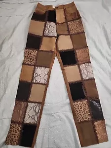 Margaret Godfay Größe 8 Cowgirl-Hose Leder & Nylon genäht ** Pt10 - Bild 1 von 8