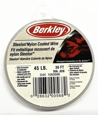 Barkley Steelon Nylon Coated Wire 30FT  BRAND NEW - Line Weight Select - Image 1 of 3