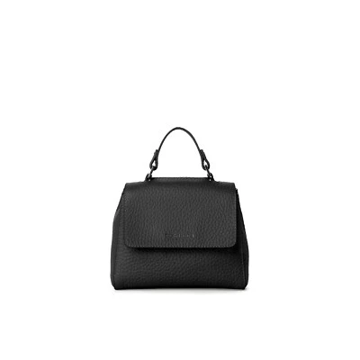 Woman handbag Orciani Sveva mini in black soft leather classic crossbody bag - Image 1 of 4