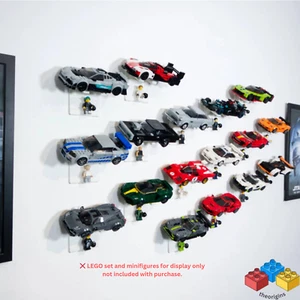 Horizontal Wall Mount for Speed Champions with Minifigure Plate - Picture 1 of 11
