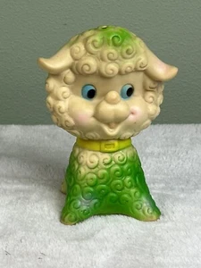 De colección Los Primeros Años Cordero de Goma Chirriante Juguete Verde Retro Kitch MCM Kiddie - Imagen 1 de 7