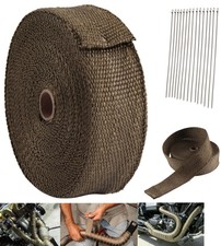 10M TITANIUM HEAT WRAP EXHAUST MANIFOLD BLACK INSULATING TAPE+10 CABLE TIES 30CM