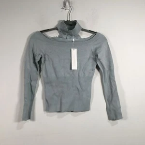 Jonathan Simkhai Signature Cold Shoulder Knit Top, Women's Size S - Tide Blue - Picture 1 of 10