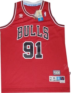 Chicago Bulls Dennis Rodman Adidas Swingman Red Jersey 7484A New Tags - Picture 1 of 12