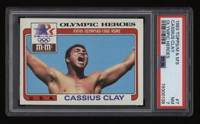 1983 Cassius Clay Muhammad Ali PSA 7 Topps M&M'S Olympic Heroes Boxing #7 *NICE* - Image 1 of 2