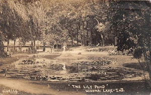 D84/ Winona Lake Indiana In Real Photo RPPC Postcard c1920s The Lily Pond - Picture 1 of 2