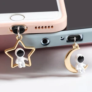 2pcs Astronaut Star Moon Phone Dust Plug Pendant Accessories For Phone Decor - Zdjęcie 1 z 16