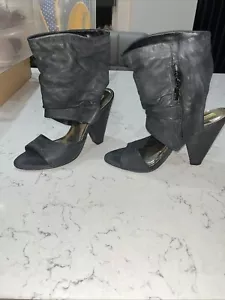 River Island 4” Heels Ladies Open Black Boots Size 6. EU 39. - Picture 1 of 6