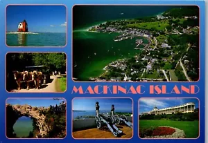 Michigan Mackinac Island MI postal recuerdo vista múltiple - Imagen 1 de 4