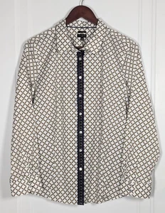 TALBOTS NON-IRON Chain Print Button Up Shirt Size 16P Petite Women's Dress Top - Picture 1 of 5
