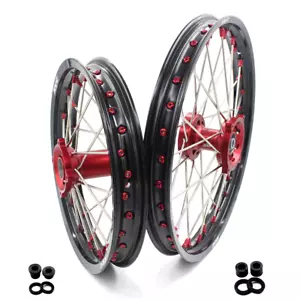 KKE 19/16 Big Kid's Wheels Rims Set Fit Honda CRF150R CRF150RB 2007-2024 CNC Red - Foto 1 di 15