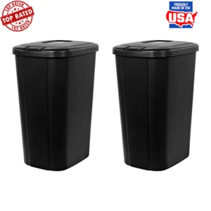 13.3 Gal Kitchen Trash Can 2 Pack Touch Top Lid Slim Profile Fits 13gal Bags New - Picture 1 of 9