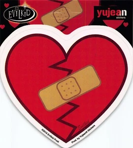 Healed Heart Evilkid Die-Cut Decal Sticker New Broken Bandage Love Repair - Picture 1 of 2