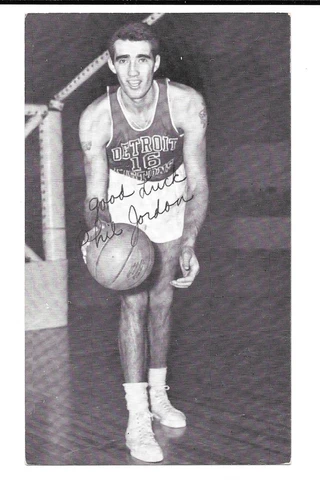 Phil Jordan J.D. McCarthy Postcard Detroit Pistons 1957-58 NBA Basketball Cover
