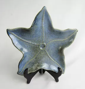 Blau strukturiert Keramik Ozean Seestern 9" Servierschale Tablett Kunst Display - Bild 1 von 5
