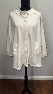 Caslon Women’s Oatmeal Button-Down Sweatshirt - Size 2X - Image 1 of 4