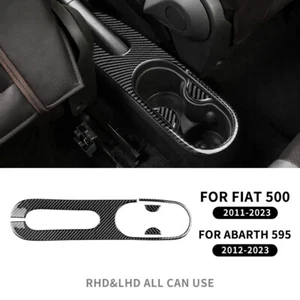Carbon Fiber Gear Shift Water Cup Holder For Fiat 500 Abarth 595 2012-2023 Black - Foto 1 di 8