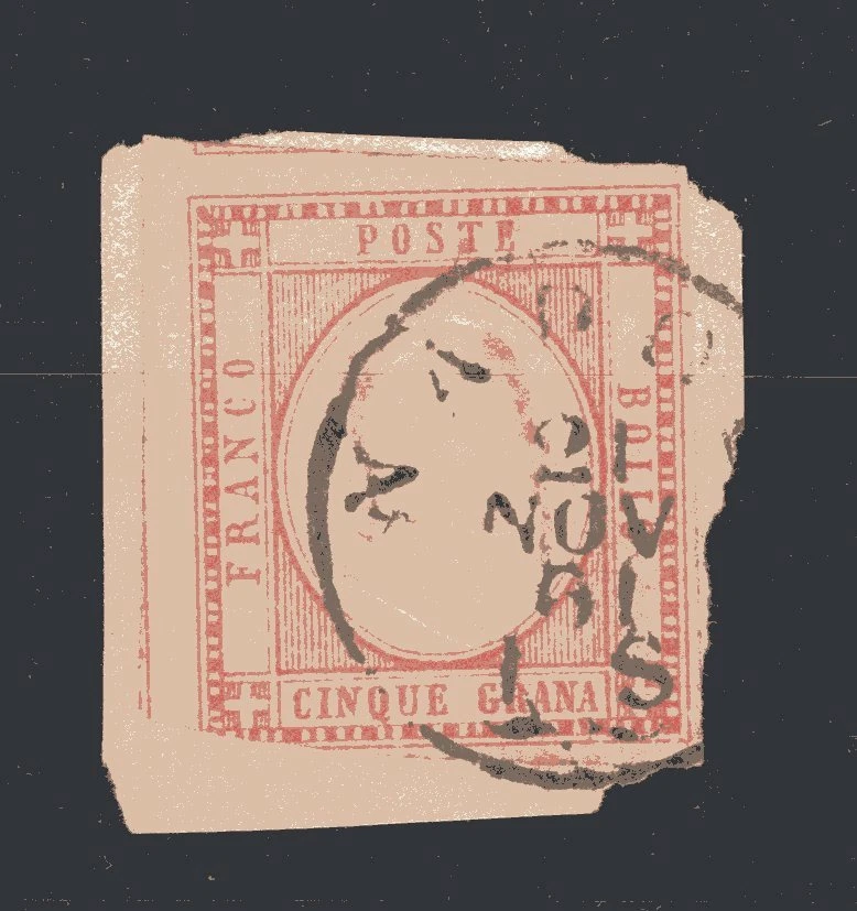 ITALIA, NÁPOLES, SASSONE # 21, YV # 14, USADO EN FRAGMENTO Foto 1 de 1