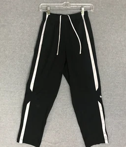 Nike Sweat Jogging Pants Youth Small Zipper Leg Stripe Swoosh Polyester Workout - Picture 1 of 7