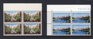 AUSTRALIA PREDECIMAL 1956 OLYMPICS PAIR BLOCKS VERY FINE MNH.. - Picture 1 of 2