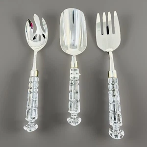 Shannon Kristall Godinger 3 Stück Kristallgriff Silber Set Servierbesteck - Bild 1 von 11