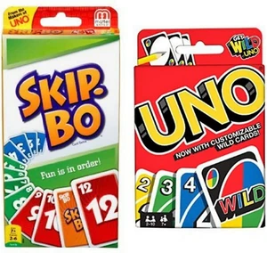 Skip Bo Card Game Bundled with Uno Card Game - Picture 1 of 3