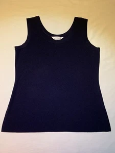 Exclusively Misook Women's Medium Navy Blue Sleeveless Shell Tank Top - Picture 1 of 7