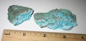 2 SMALL RARE NATURAL ROUGH 1.2"- 2.3" CHRYSOCOLLA STONE MINERALS CONGO 39.2grams - Picture 1 of 6