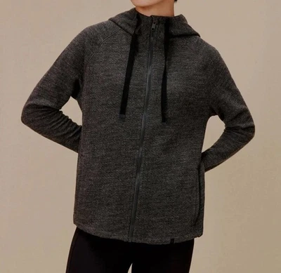 Jaqueta de lã Neiwai Active balé com zíper, cinza meia-noite - Tamanho pequeno (2) - Imagem 1 de 4