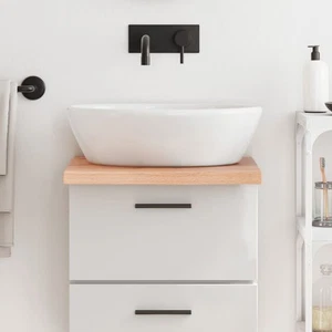 Bathroom Countertop Live Edge Vanity Top Light Brown Treated Solid Wood vidaXL - Picture 1 of 10