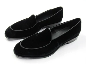 NWT Suitsupply Tuxedo Loafers Mens 11 Black Velvet Slip On Black Tie Dress Shoes - Picture 1 of 10