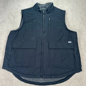 Lee Workwear Vest Mens XL Sherpa Lined Full Zip Sleeveless Jacket Black - Picture 1 of 10