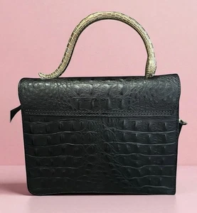 Bolso Bandolera House Of Harlow Cuero Cocodrilo Repujado Dorado Asa Serpiente - Imagen 1 de 12