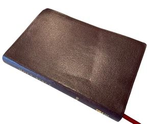 NIV Thinline Bible 2005 Burgundy Bonded Leather Red Letter Maps 1984 - Imagen 1 de 16