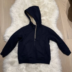 Uniqlo Navy Blue Sherpa Lined Hoodie Size 5-6 - Picture 1 of 5