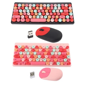 Keyboard Mouse Combo Wireless 86 Keys Cute Colorful Appearance Multimedia But FY - Afbeelding 1 van 30