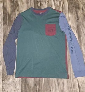 Vineyard Vines Boys Color Block Shirt Size L (16) - Picture 1 of 4