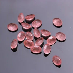 Cuarzo fresa rosa natural corte facetado ovalado 6x8mm a 20x25mm piedras preciosas sueltas - Imagen 1 de 4