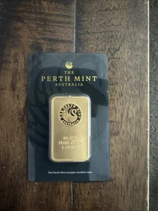 Perth Mint 28 Gram Gold Bar Bullion Minted Kangaroo Assay Bar 24k ONE OUNCE - Picture 1 of 2