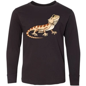 Inktastic Cute Bearded Dragon Youth Long Sleeve T-Shirt Pets Pet Parent Mom Dad - Picture 1 of 4