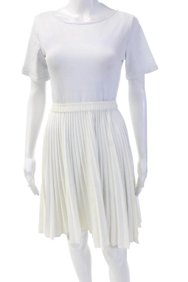 Club Monaco Womens Accordion Pleat Pull On A Line Skirt White Size 6 - Image 1 of 4