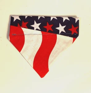 Over Collar Slide On Pet Dog Cat Bandana 4TH JULY PATRIOTIC STARS /STRIPES XSM - Picture 1 of 1