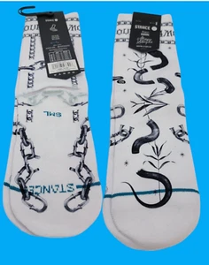 Stance Amour Crew Casual socks sz small (5-7.5) white Marynn Letemplier - Picture 1 of 4