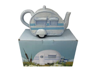 New Giftbrit 9 x 4.2 x 5.5 Retro Style Camper Teapot FBVAN05 With Box - Picture 1 of 8
