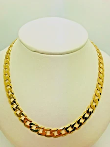9ct Yellow Solid Gold Curb Chain – 6.8mm - 18" - CHEAPEST ON EBAY - Picture 1 of 12
