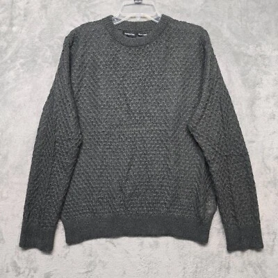 Suéter de tela estándar Urban Outfitters para hombre gris medio transparente tejido suelto Foto 1 de 4