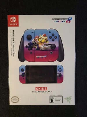 Mario Kart 8 Deluxe Joy-Con Skin Set Nintendo Switch Red Blue Bowser Rare  - Image 1 of 4