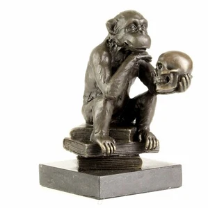 DARWIN'S MONKEY HOT CAST (NO RESIN) BRONZE SCULPTURE / EVOLUTION - Picture 1 of 6