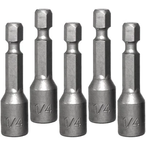 MUTTERNDREHER-BIT-SET: 5er-Pack, 1/4", Schnellwechselschaft, magnetisch (1-3/4" lang) - Bild 1 von 4
