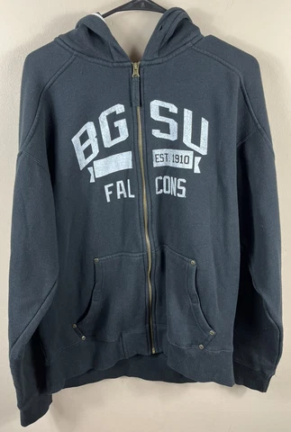 Bowling Green BGSU Falcons Zip Up Hoodie Sweatshirt Lrg Football OH J America Cover